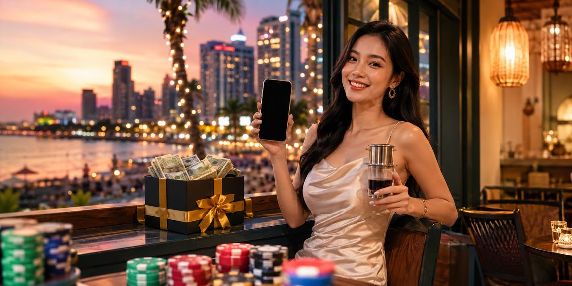 Người dùng truy cập casino trực tuyến trên điện thoại tại Phú Quốc
